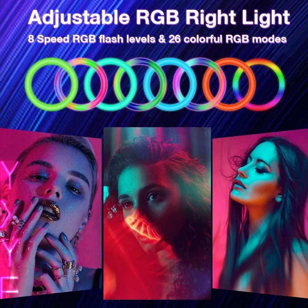 RGB Ring Light Lamp Ring Round With Remote Control For Smartphone