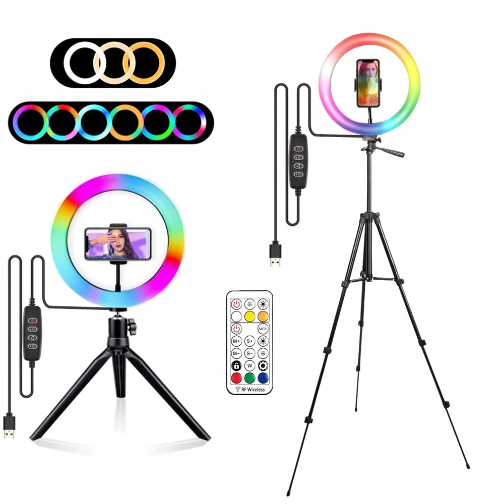 RGB Ring Light Lamp Ring Round With Remote Control For Smartphone